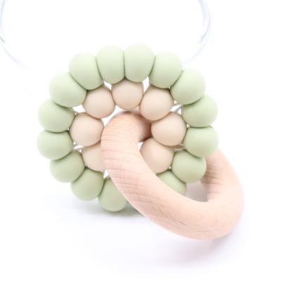 China Eco Friendly BPA Free Soft Beads Baby Chews Shape Silicone Baby Teether Toy for sale