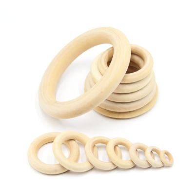 China Eco-Friendly Natural Wooden Rings Surround For Ring Pendant Unfinished Circle Baby Teether Ring for sale