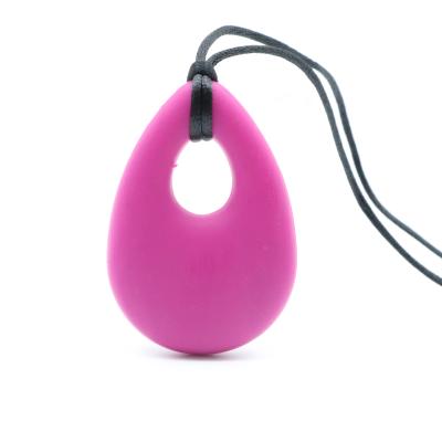 China Eco Friendly Water Drop Silicone Baby Teething Necklace Pendant Shape for sale