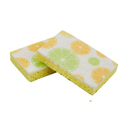 China Durable Non-Scratch Super Absorbent Natural Cellulose Sponge With Printing for sale