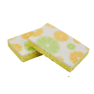 China Sustainable Household Cellulose Sponge Scrubber for Dish Cleaning Set of 2 for sale