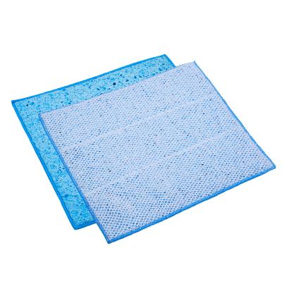 China Double Action Sustainable Universal Mesh Net Dish Wash Cellulose Sponge Cloth for sale