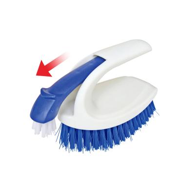 China Neco Sustainable Bathroom Tub Cleaning Brush 2 in 1 Easy Grip Grout Brush for sale