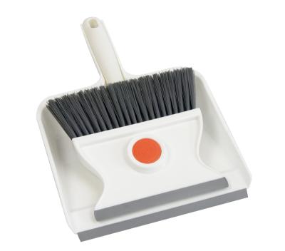 China 2021 New NECO Household Multifunctional Plastic TPR Cleaner 2 in 1 Dustpan and Sweeping Brush with Squeegee Mini Dustpan for sale