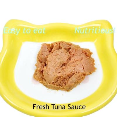 China Skin & Coat Health Supplier High Calorie Organic Bagged Cat or Dog Snacks Chicken Sauce Cannad Wet Pet Food for sale