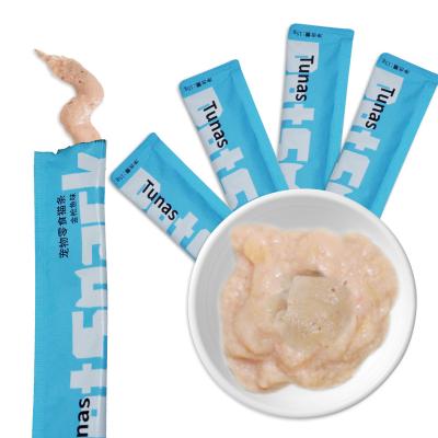 China Skin & Coat Health Plant Supplier 15g OEM ODM Natural Tuna Wholesale cat strip Snacks Treats Pet Wet Food for sale