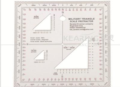 中国 軍の三角形のスケールの分度器11cmx11cmの正方形militry KMP-2のための一定サンドイッチ行印刷 販売のため