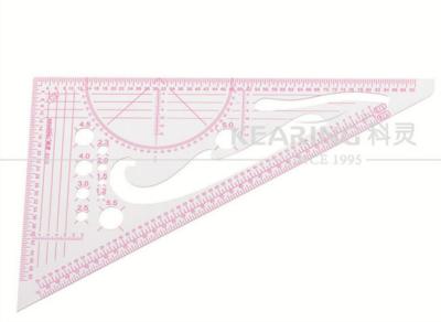 China Kearing Plastic Triangle Scale Ruler 1/3 1/4 1/5 Sandwich Line with Protractor 8345 for sale