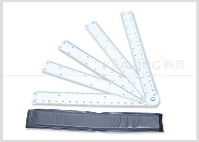 China Flexibe Plastic Fan Shaped Engineer Scale Ruler 5 PCS as 1 Set in Leather Sheath for sale