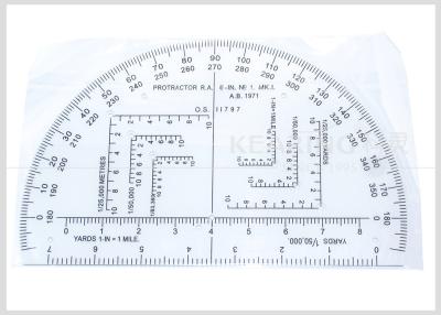 中国 地図の分度器のR.A.プラスチック軍のKmp-1 Soldier学生地図の指導のための6インチ 販売のため