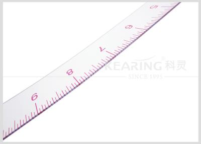 China Flexible Plastic Stick Garment Ruler , Transparent Red Curve 24 Inch Ruler for sale