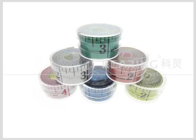 China Colourful Tailor  Durable 150cm Fiberglass Measuring Tape With Plastic Case for sale