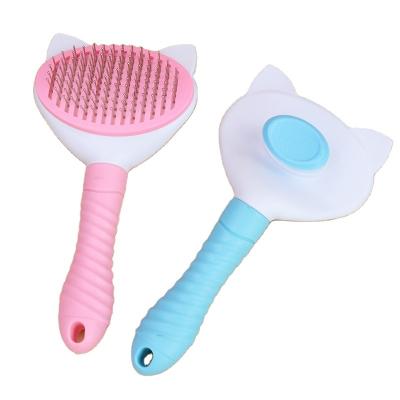 China Viable Grooming Tools Product Cleaning CombSelf Cleaning Mold Slicker Grooming Furry Hair Pet Brush for sale