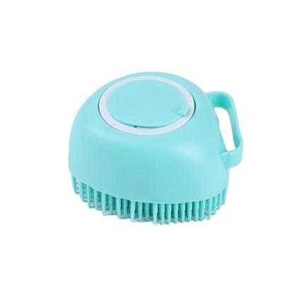 China Sustainable Eco Friendly Wholesale Dog Bathing Shower Tool2 in 1 Shampoo DispensingShower Massage Pet Brush for sale