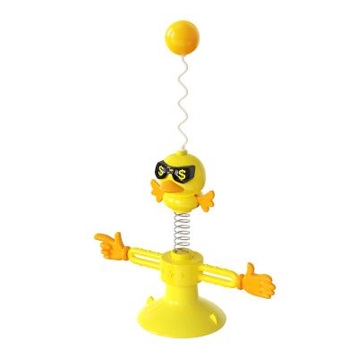 China Cat Ball Suction Cup With Adhesive Powers Interactive Powerful High Elastic Spring Cat Bird Toy for sale