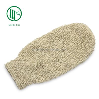 China EXFOLIATING 2022 Products Organic Natural Ramie Glove Body Scrub Exfoliating Brush for sale