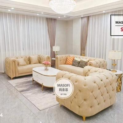 China China Style Modern Furniture Living Room Fabric Luxury Modern Suede Sofa for sale