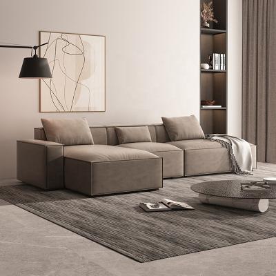 China Custom Modern Minimalist Italian Tufted Hotel Casual Corner Blend Tofu Sponge Soft And Comfortable Sponge Down Fabric Sofa for sale