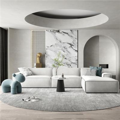 China Best Of Italy Craft Leather Sofa Italy Living Room Tufted Tofu Leisure Hotel Minimalism Modern Custom Made Blend Light Luxury Fabric for sale