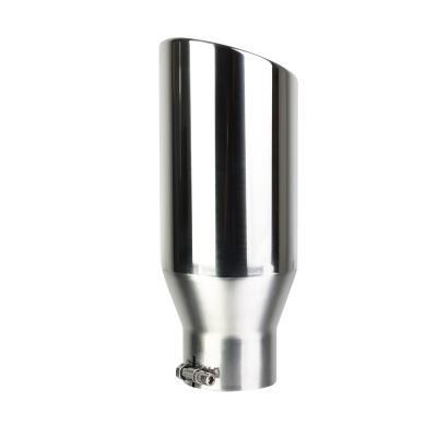 China Stainless Steel 4 Inlet 6 Outlet 15 Length Rolled End Chrome Plated Diesel Exhaust Tip for sale