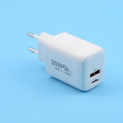 China Mobile Phone PD 20wPD 20w US Plug EU Plug Power AdapterPD 20w Fast Charging Fast Charger for sale