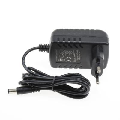 China CE Power Supply 12v 1a Power Adapter Euro Europe Male 5.5*2.5*10 mm for sale