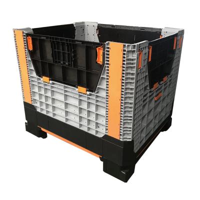 China Plastic Collapsible Pallet Box Container Collapsible Large Pallet Box Cheap Stackable Auto Parts For Storage for sale