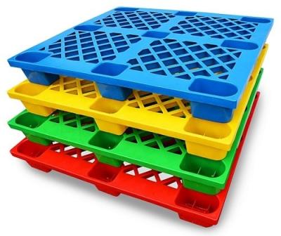 China Single Faced 9 Feet HDPE Plastic Material Pallet For Transportation Export Plastic Pallets For Brick Block Making Machine for sale