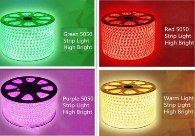 China Color Chasing Led Rope Light Flexible Led Strip 5050 100 Meters 220v for sale