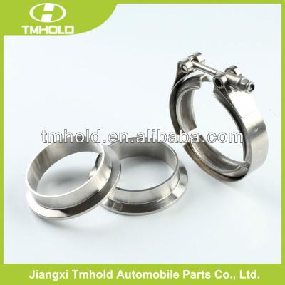 China Turbo Exhaust Muffler Downpipe Best Quality 2.5 V-Band Exhaust Flanges With Double Stainless Steel Flanges For Turbocharge Tube Pipes for sale