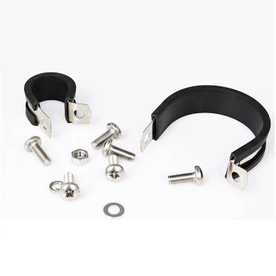 China Ease Of Assembly Stainless Steel Fastening Clips For Cars , P Clip Repair Rubber Lined Hose Clamp for sale