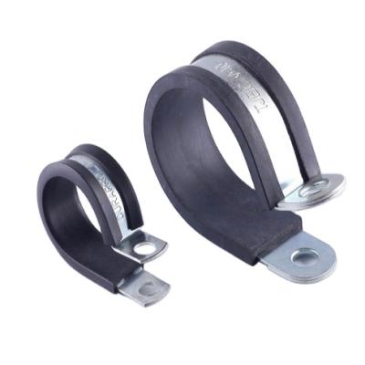 China Pipe Clamp 25mm Band Width Fixing Tube Pipe Clamps With EPDM Rubber Coated for sale