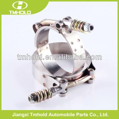 China Pipe Clamp Heavy Duty Exhaust Spring Loaded Pipe Clamp With T Bolt for sale