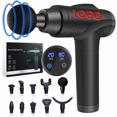 China Dropshipping Body Custom 30 Speed ​​Massage Gun With LCD Led Touch Screen Body Massager Vibration Gun / Fascial Muscle Massager for sale