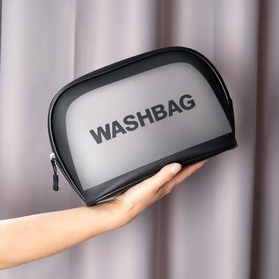 China Custom logo fashion travel zipper toiletry transparent waterproof wash bag clear PVC cosmetic bag for sale