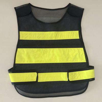 China Black Reflective Vest Polyester Safety Vest Advertising Sports Hi Vis Black Reflective Vest Polyester Safety Vest for sale