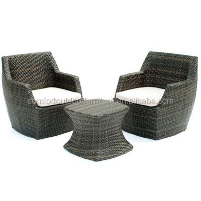 China Garden Set All Weather Leisure Furniture Rattan Leisure Chair Set In Black Color for sale