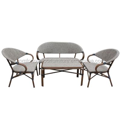 China 4 Seat Modern Outdoor Modern Sofa Set Outdoor With Teslins Top for sale