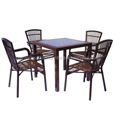 China Restaurant Set Rattan Garden Furniture Set Rattan Dining Furniture for sale