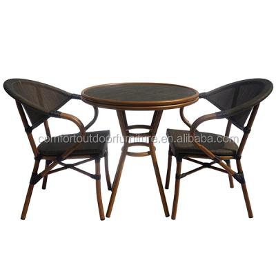 China Restaurant Set Faux Wood Garden Bistros Set for sale