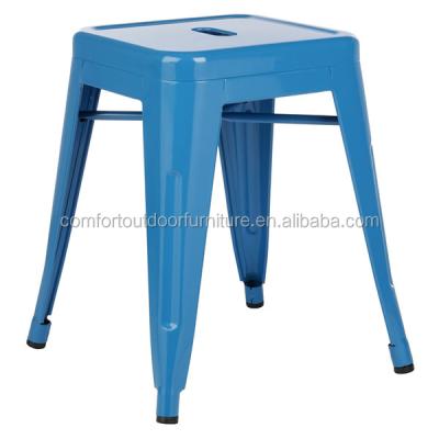 China Low Bar Chair Heavy Duty Metal Swamp Stool With Blue Color 18" for sale