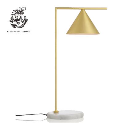 China New Modern Design Metal European Minimalist Table Lamp with Marble Base,Vintage Task Lamp with Bulb for Bedroom Office for sale