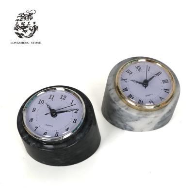 China LUMINOVA 2021 New Design Office Table Art Natural Marble Clock for sale