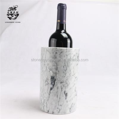 China Professional Viable Unique Marble Stone Bottle Ice Holder Nature Wine Cooler Bucket Refrigerators for sale