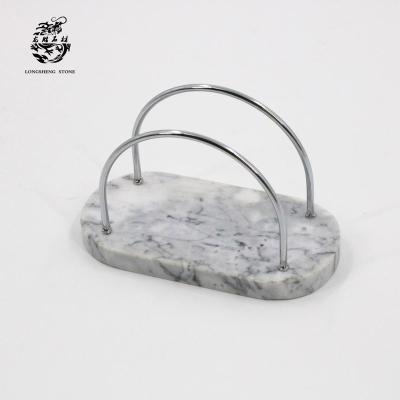 China Sustainable New Design Of Black Marble And Metal Towel Rack Paperclip Holder for sale