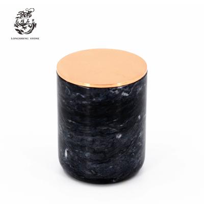 China Home Decoration Natural Marble Candle Jars Stone Candlestick Holder and Pen Holder for sale