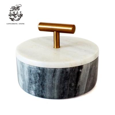 China Spice Bottle Storage Vessel Viable Marble Jewelry Box for sale