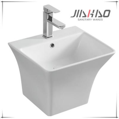 China Simple European Design Wall Hung Ceramic Bathroom Sink Wall-Hung Basin for sale