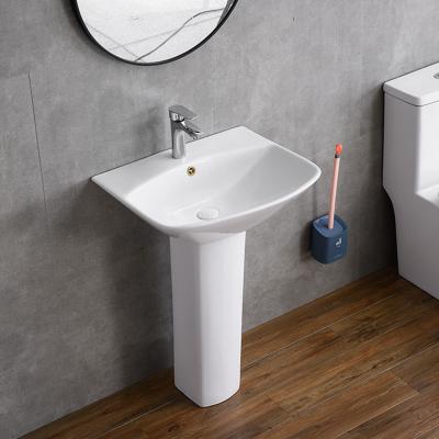 China Modern High Quality 5200A Basin With Ceramic Pedestal Bathroom Pedestal Sink for sale