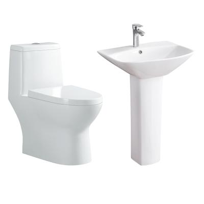 China Single Piece Sanitary Ware Sink Jiahao Basins Bathroom Pedestal Wash Basin And Toilet for sale